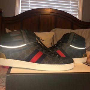 Black high top gucci sneakers